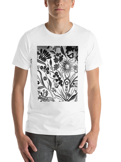Floral Pattern Black Graphic Tee