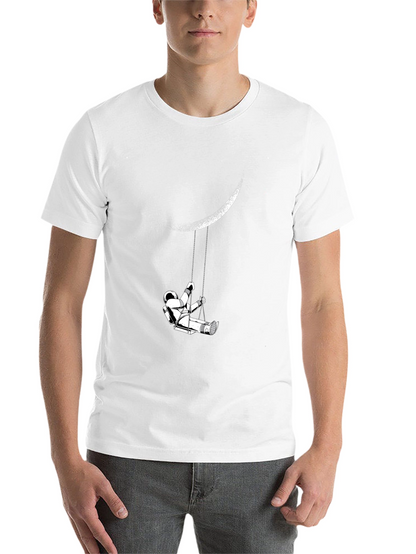 Astronaut on Moon Swing Graphic Tee - Black