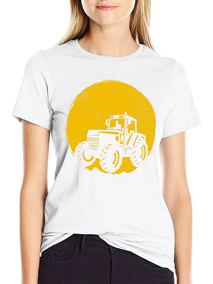 Tractor Graphic Tee - Black Cotton Blend