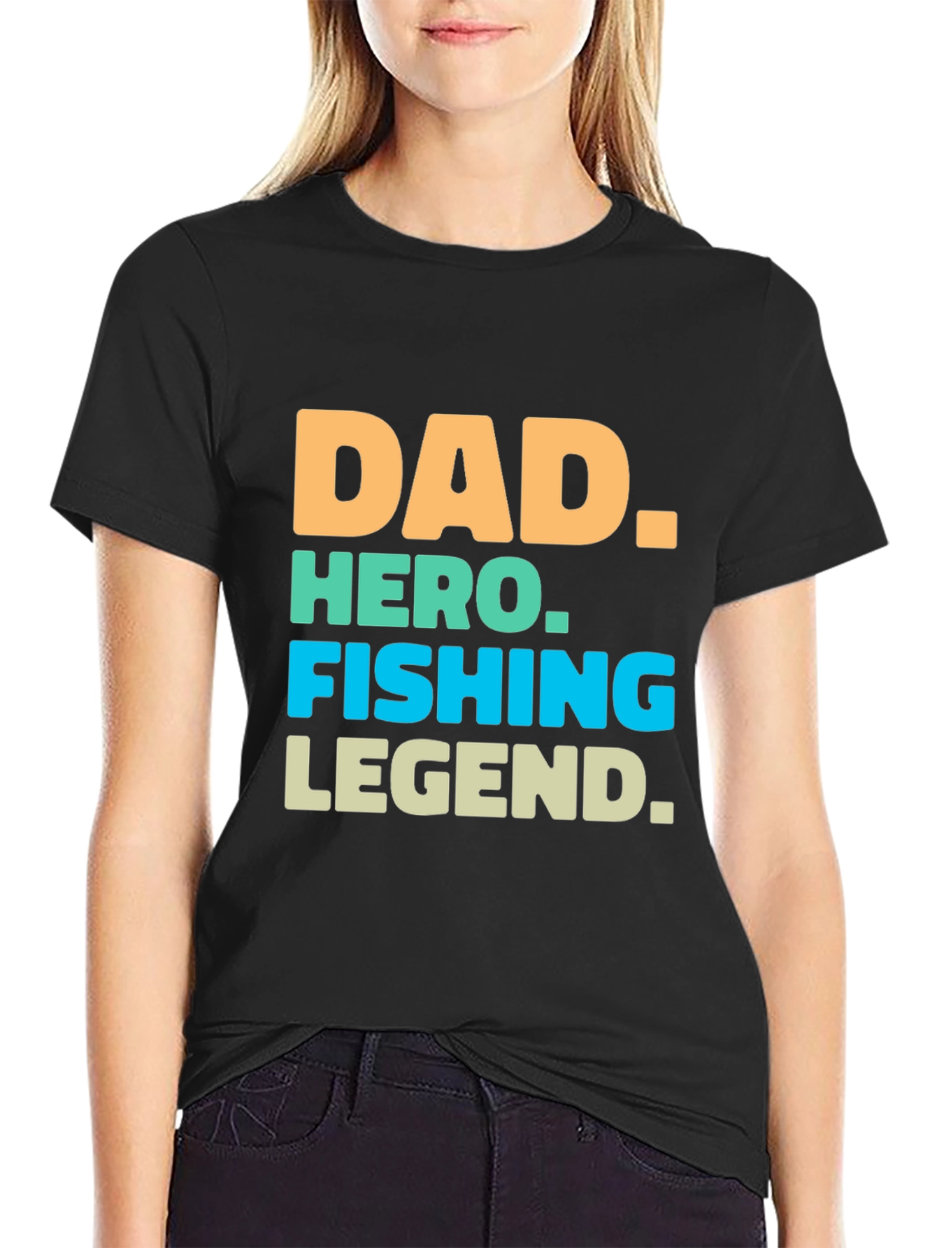 Dad Hero Fishing Legend Graphic T-Shirt