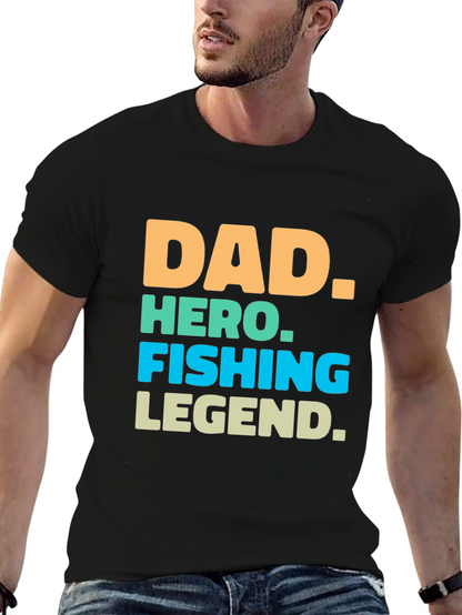 Dad Hero Fishing Legend Graphic T-Shirt