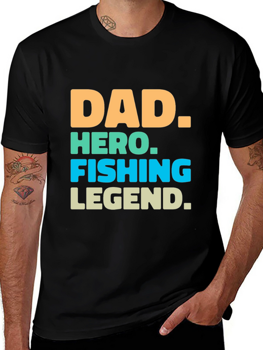 Dad Hero Fishing Legend Graphic T-Shirt