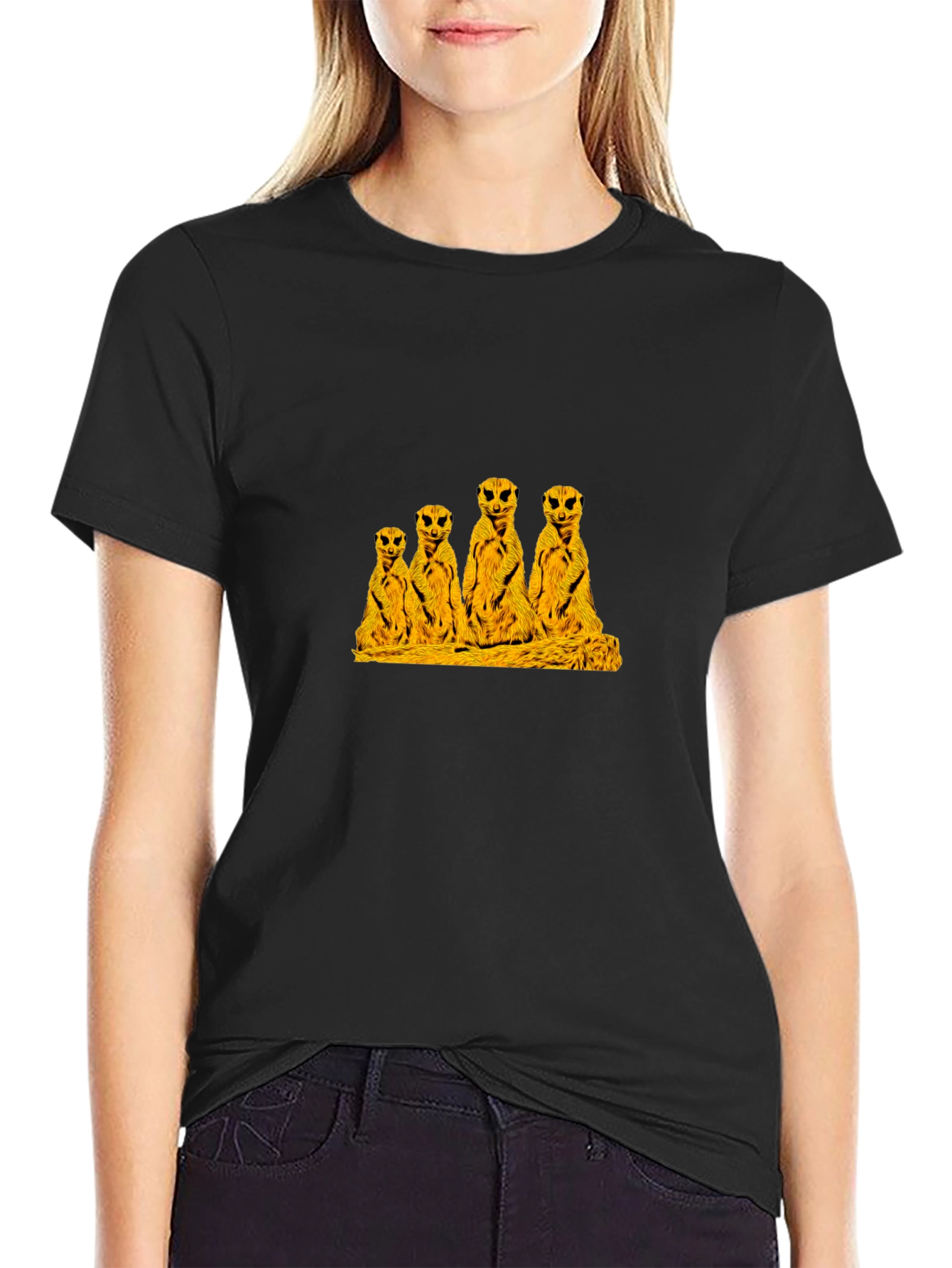 Meerkat Family Black T-Shirt