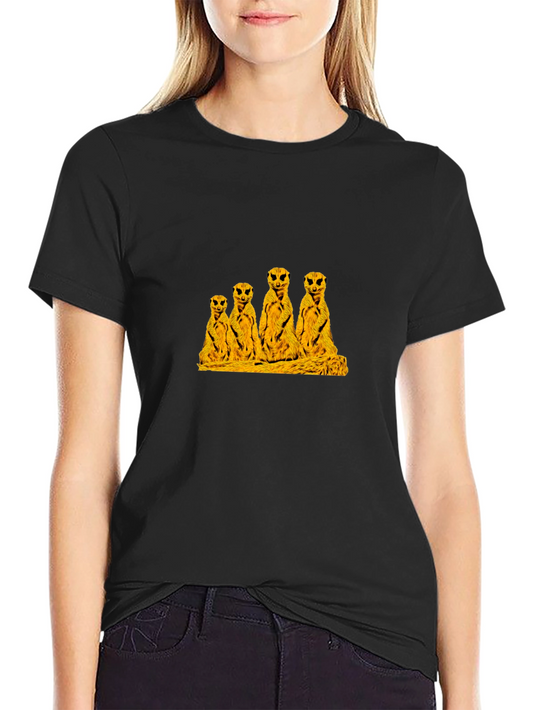 Meerkat Family Black T-Shirt