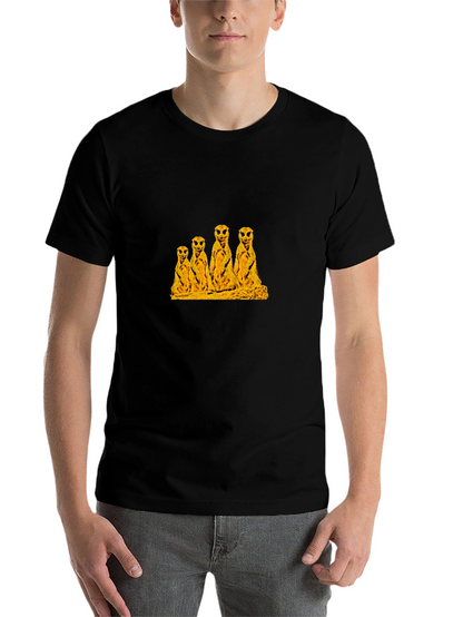 Meerkat Family Black T-Shirt