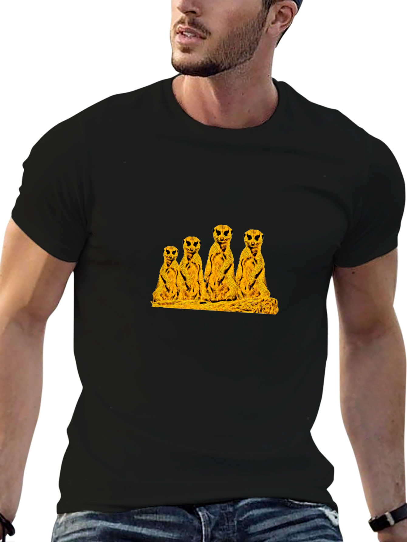 Meerkat Family Black T-Shirt