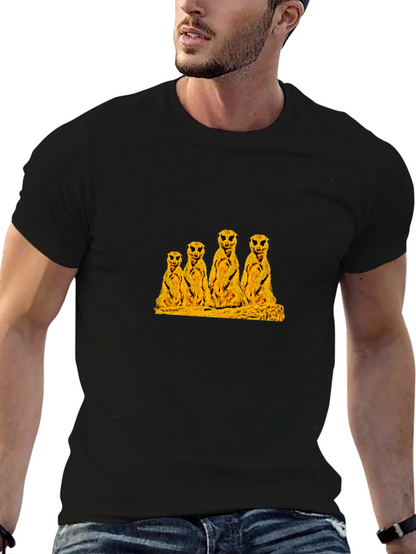 Meerkat Family Black T-Shirt