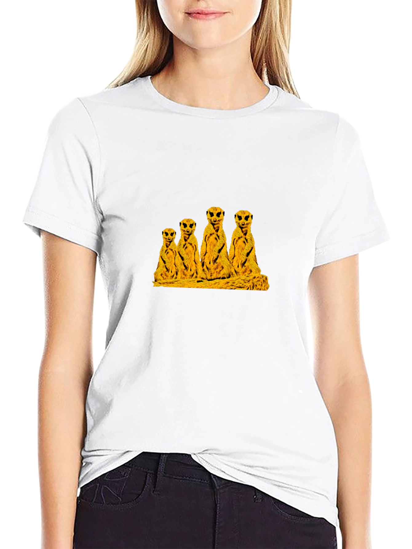 Meerkat Family Black T-Shirt