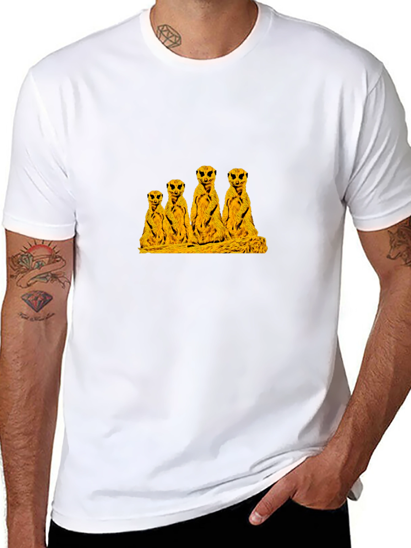 Meerkat Family Black T-Shirt