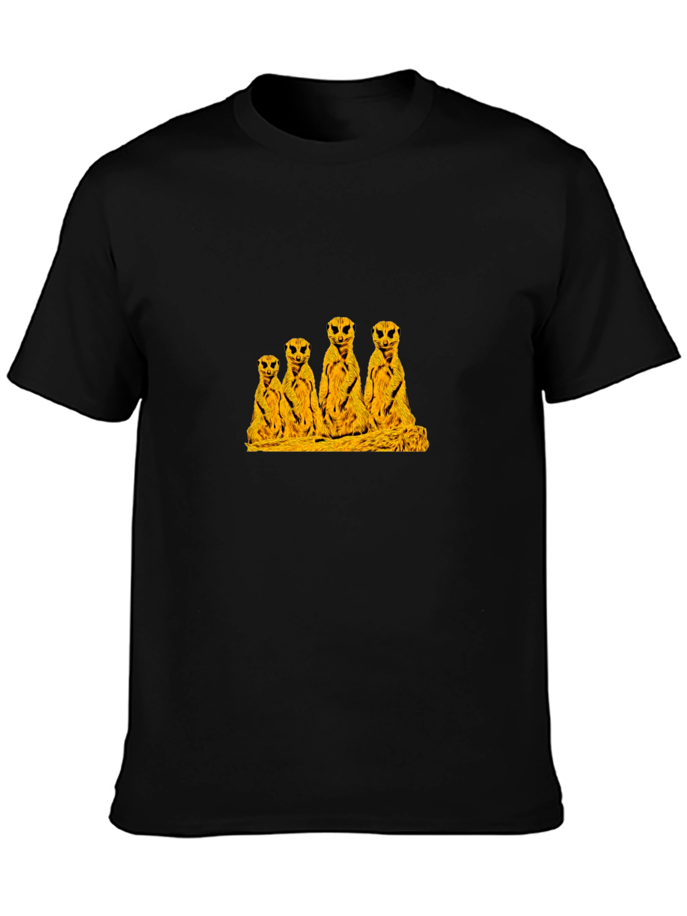 Meerkat Family Black T-Shirt