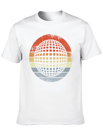 Retro Globe Graphic T-Shirt - Mens Black Tee