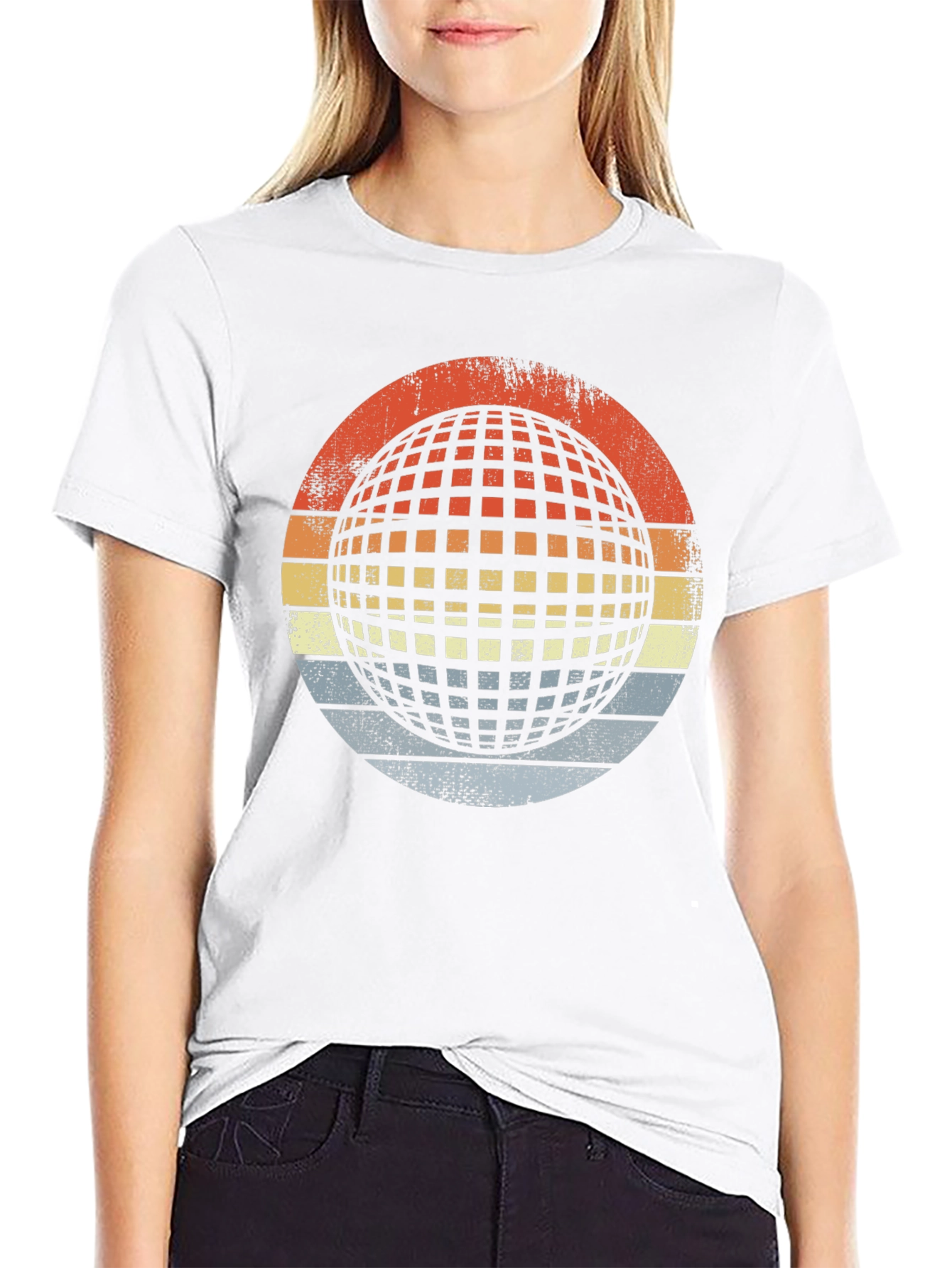 Retro Globe Graphic T-Shirt - Mens Black Tee