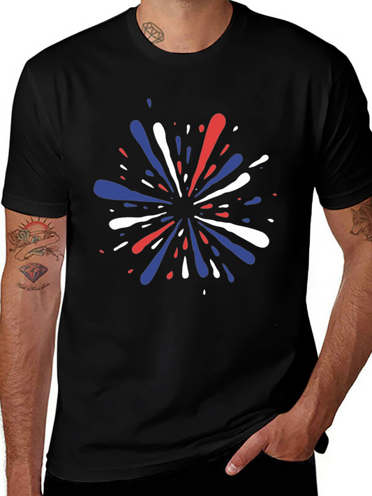 Patriotic Splatter Tee - Red White & Blue Graphic T-Shirt
