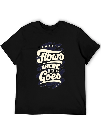 Energy Flows Graphic Tee - Black Cotton Comfort