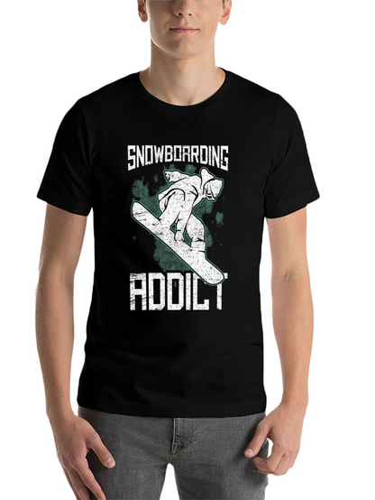 Snowboarding Addict Graphic Tee - Cool Sport T-Shirt