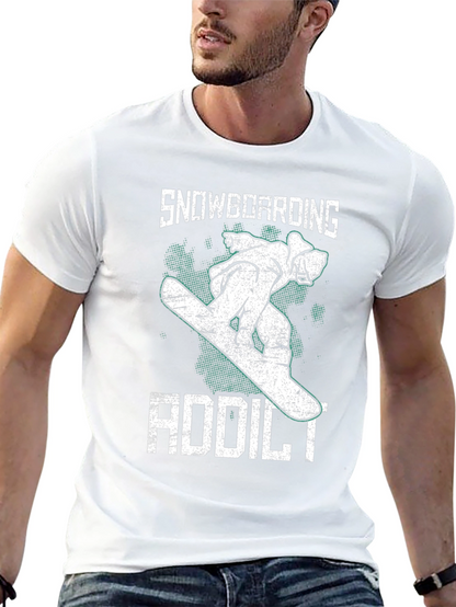 Snowboarding Addict Graphic Tee - Cool Sport T-Shirt