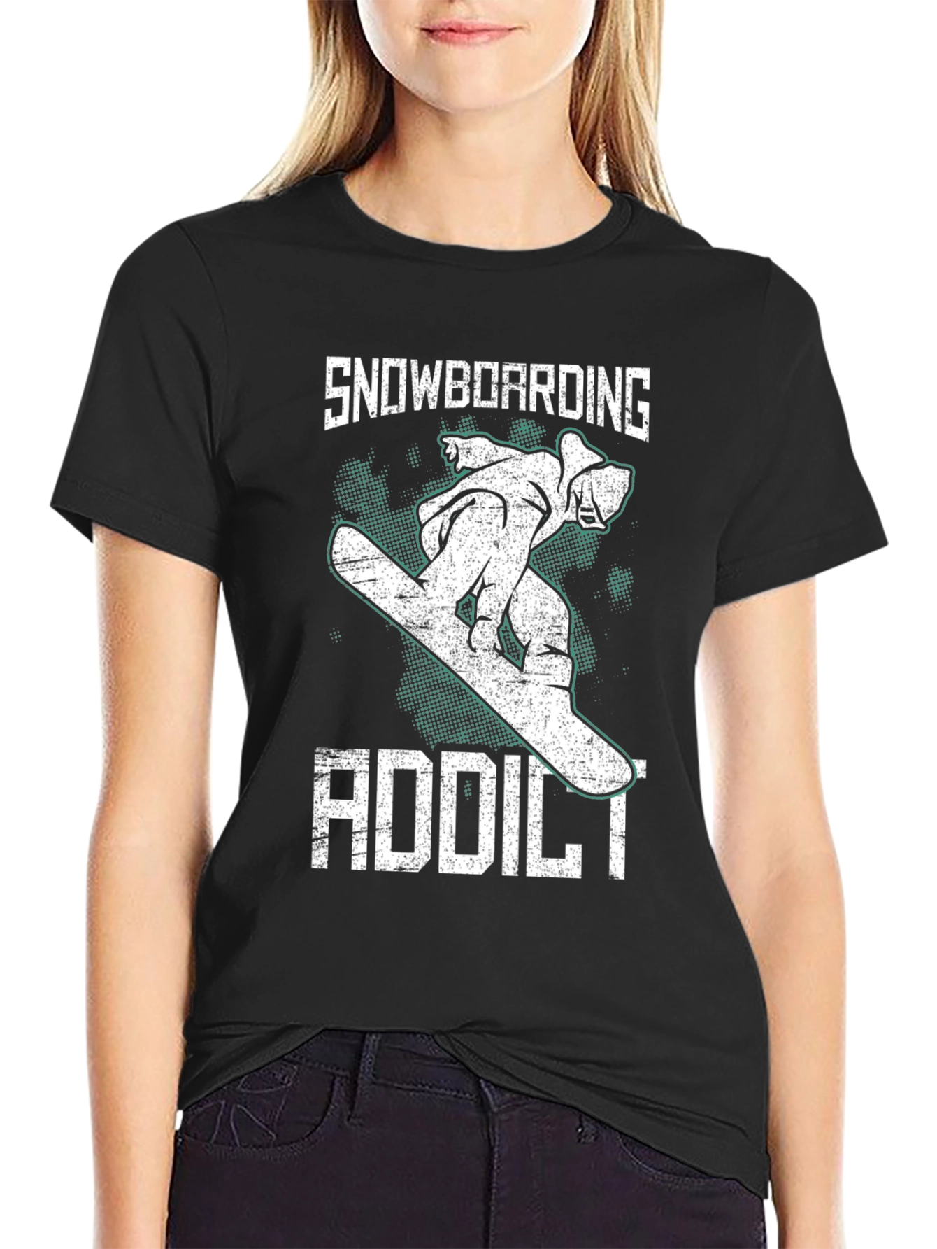 Snowboarding Addict Graphic Tee - Cool Sport T-Shirt
