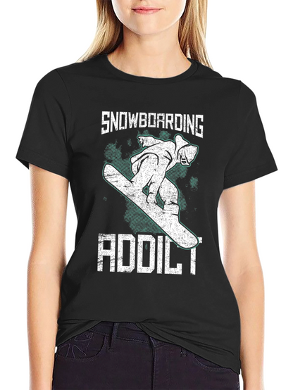 Snowboarding Addict Graphic Tee - Cool Sport T-Shirt