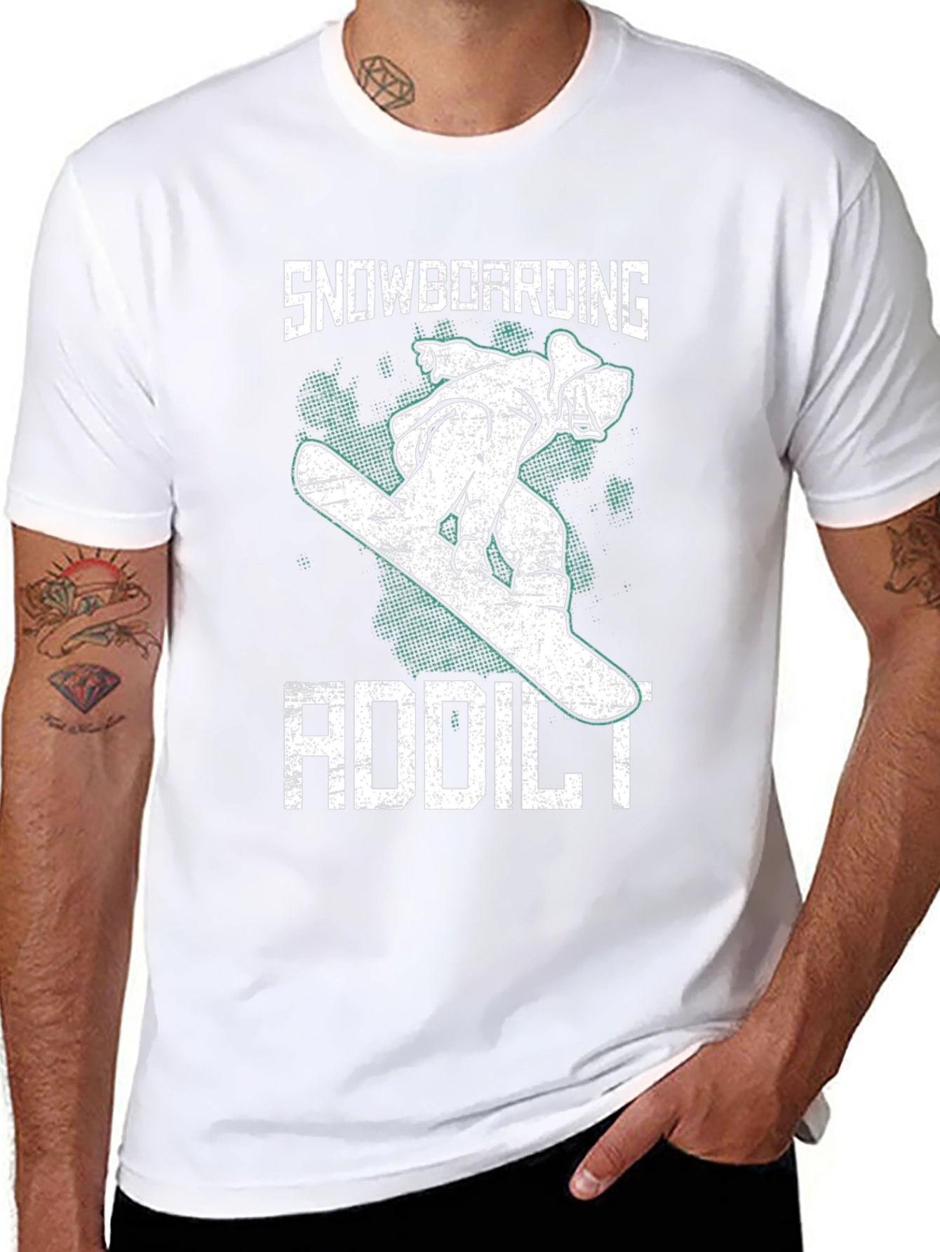 Snowboarding Addict Graphic Tee - Cool Sport T-Shirt