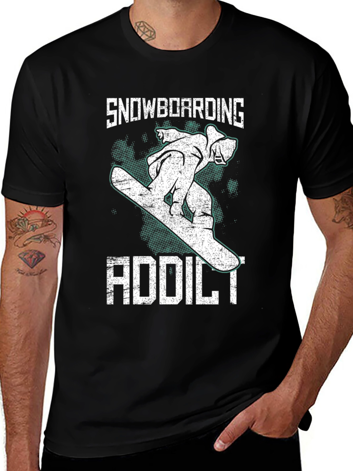Snowboarding Addict Graphic Tee - Cool Sport T-Shirt