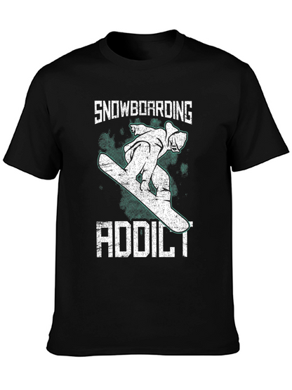 Snowboarding Addict Graphic Tee - Cool Sport T-Shirt