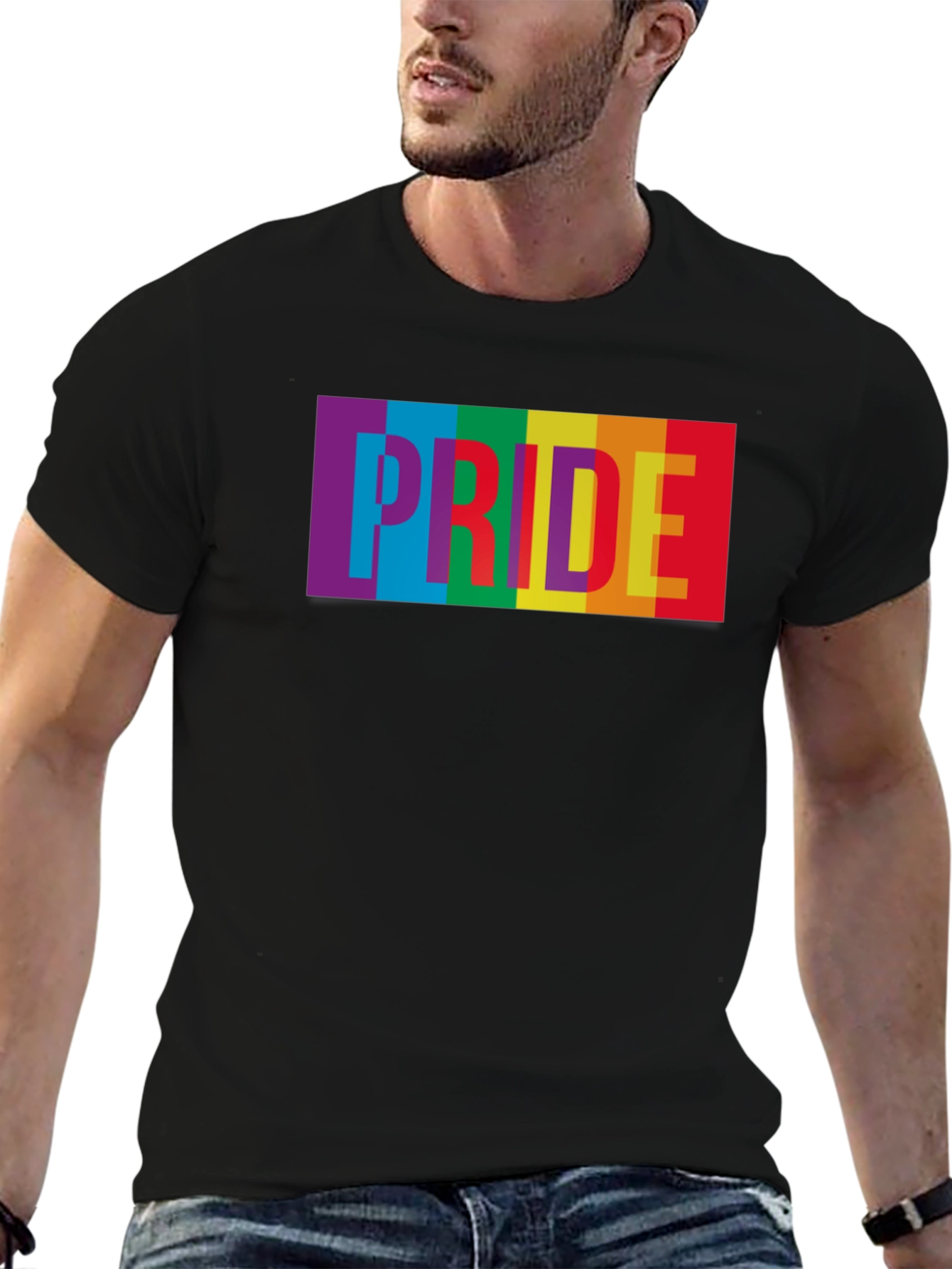 Pride Rainbow Graphic Tee - Soft Cotton Blend