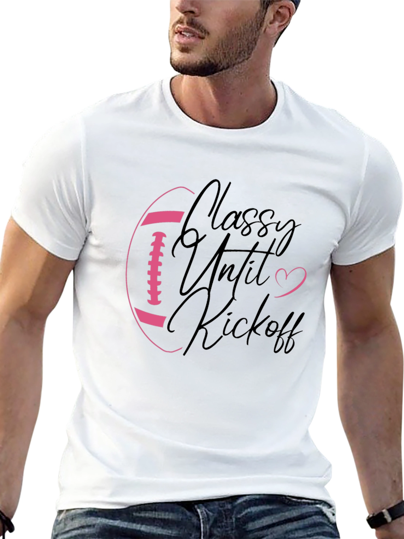 Classy Until Kickoff Football Graphic Tee