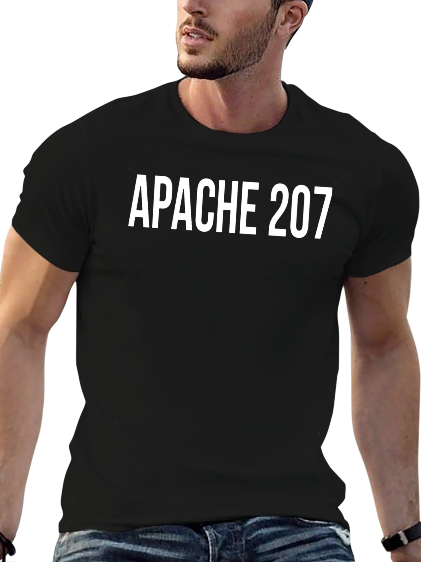 Apache 207 T-Shirt Black Crew Neck Cotton