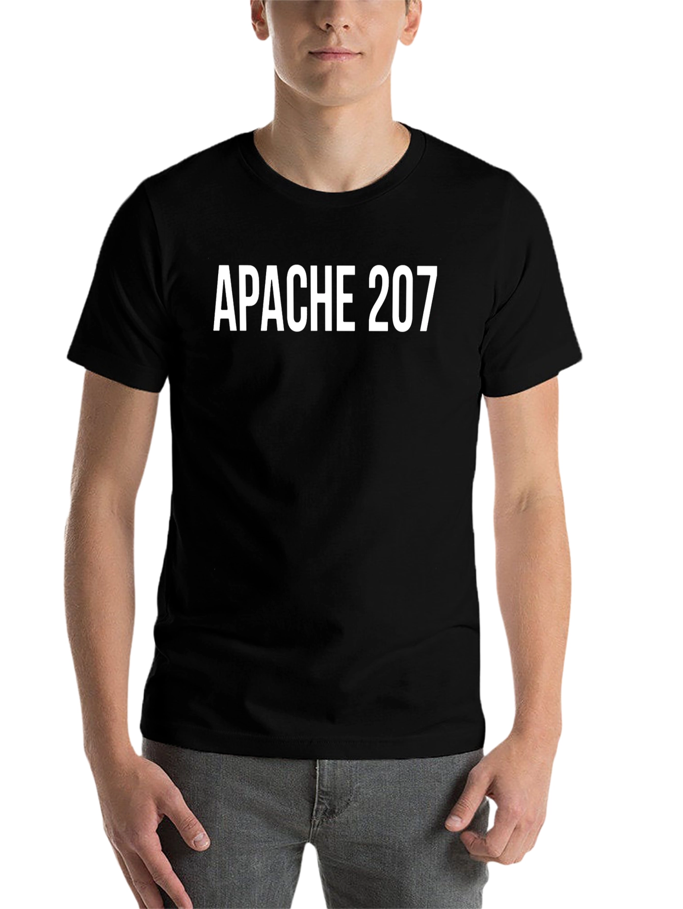 Apache 207 T-Shirt Black Crew Neck Cotton