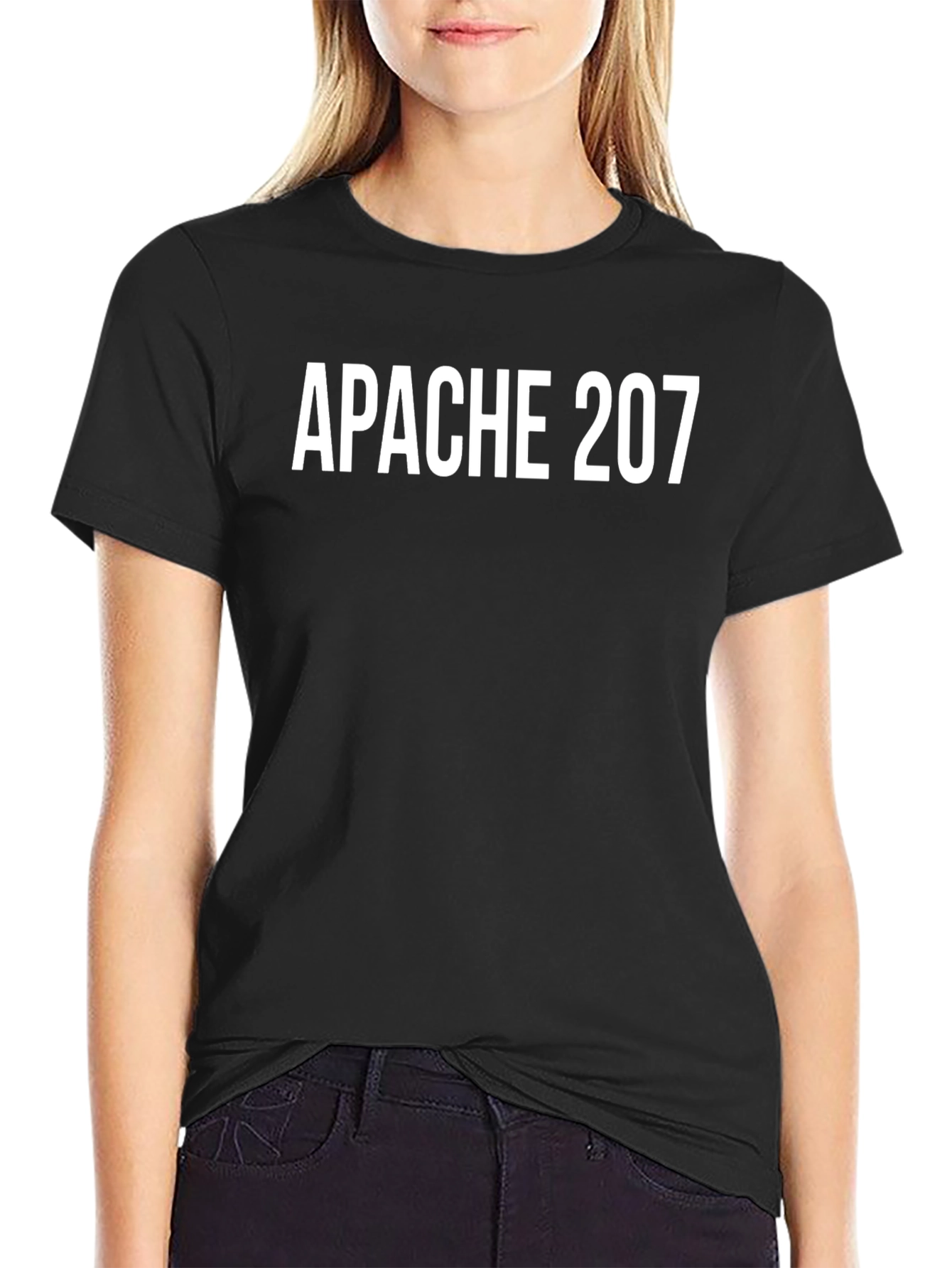 Apache 207 T-Shirt Black Crew Neck Cotton