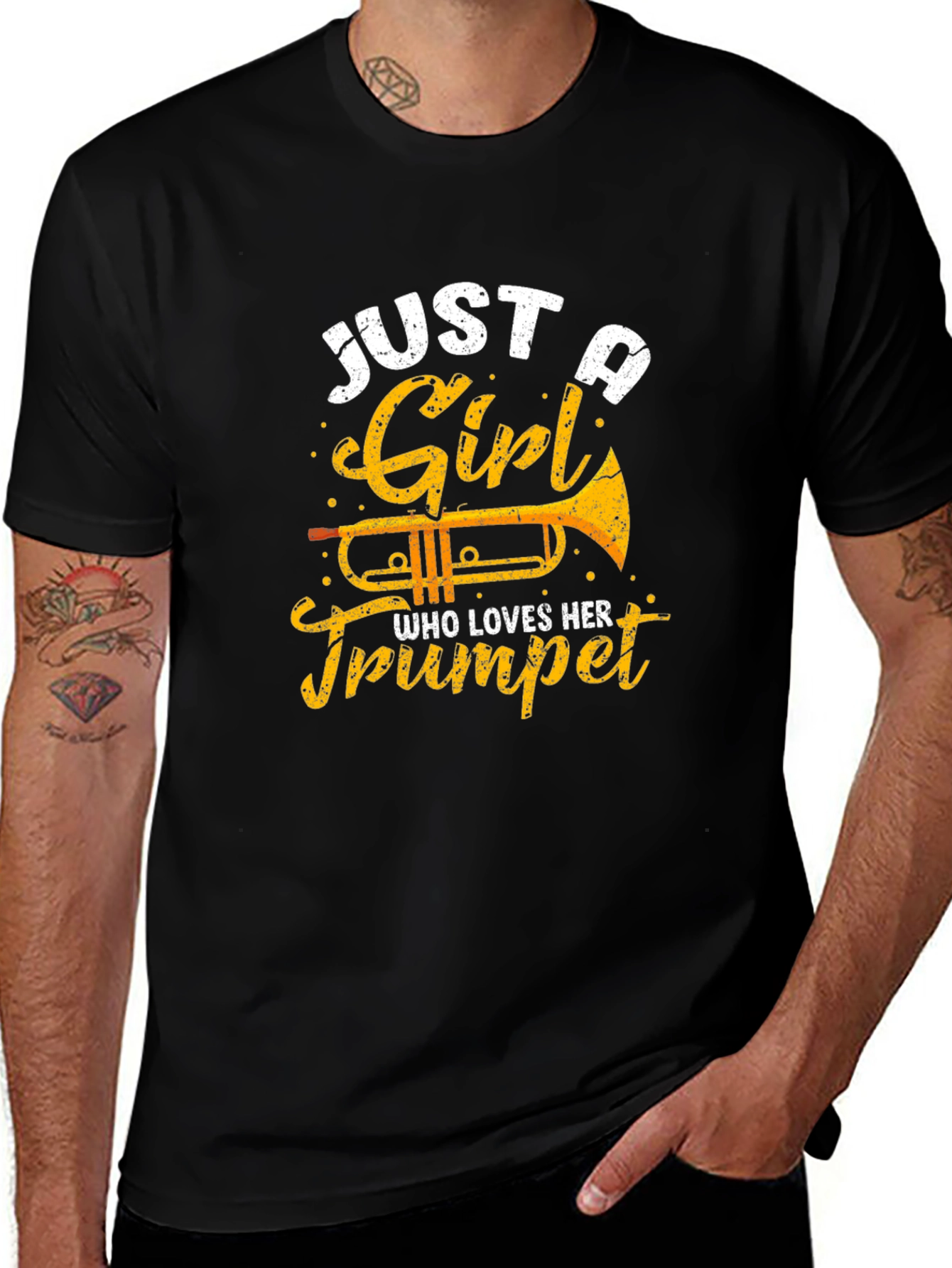 Just A Girl Who Loves Her Trumpet Black T-Shirt