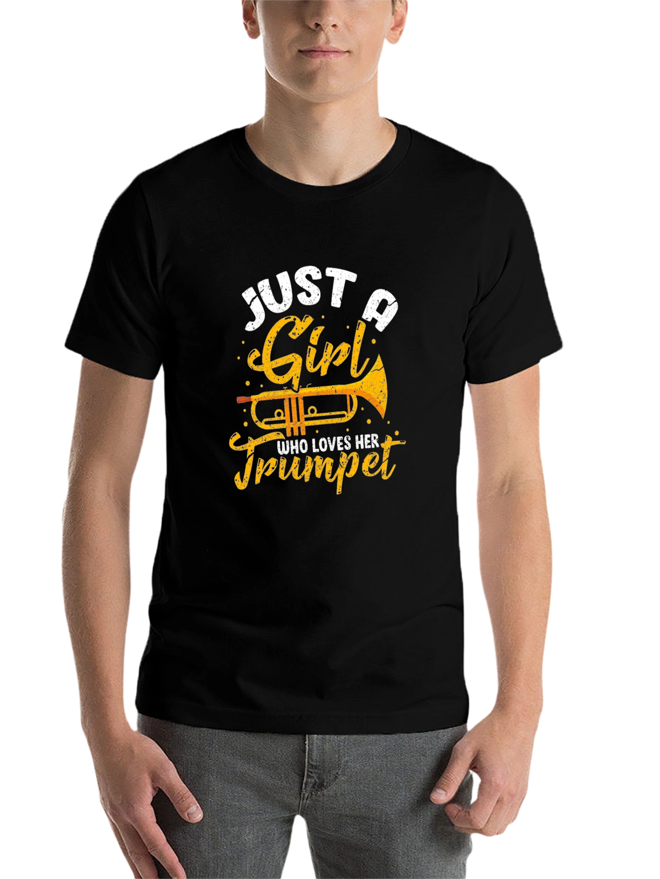 Just A Girl Who Loves Her Trumpet Black T-Shirt
