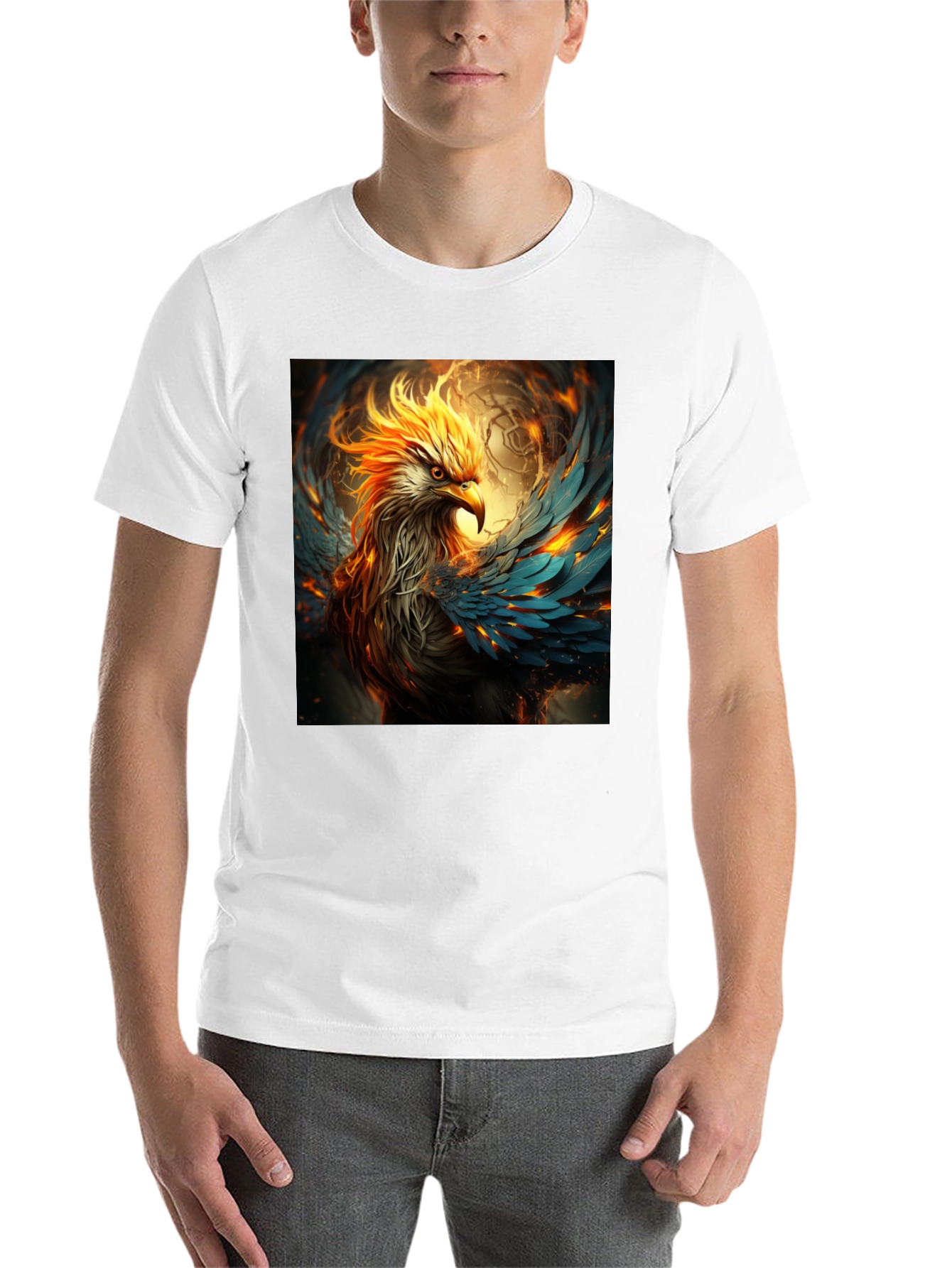 Fiery Phoenix Graphic Tee - Bold Black T-Shirt