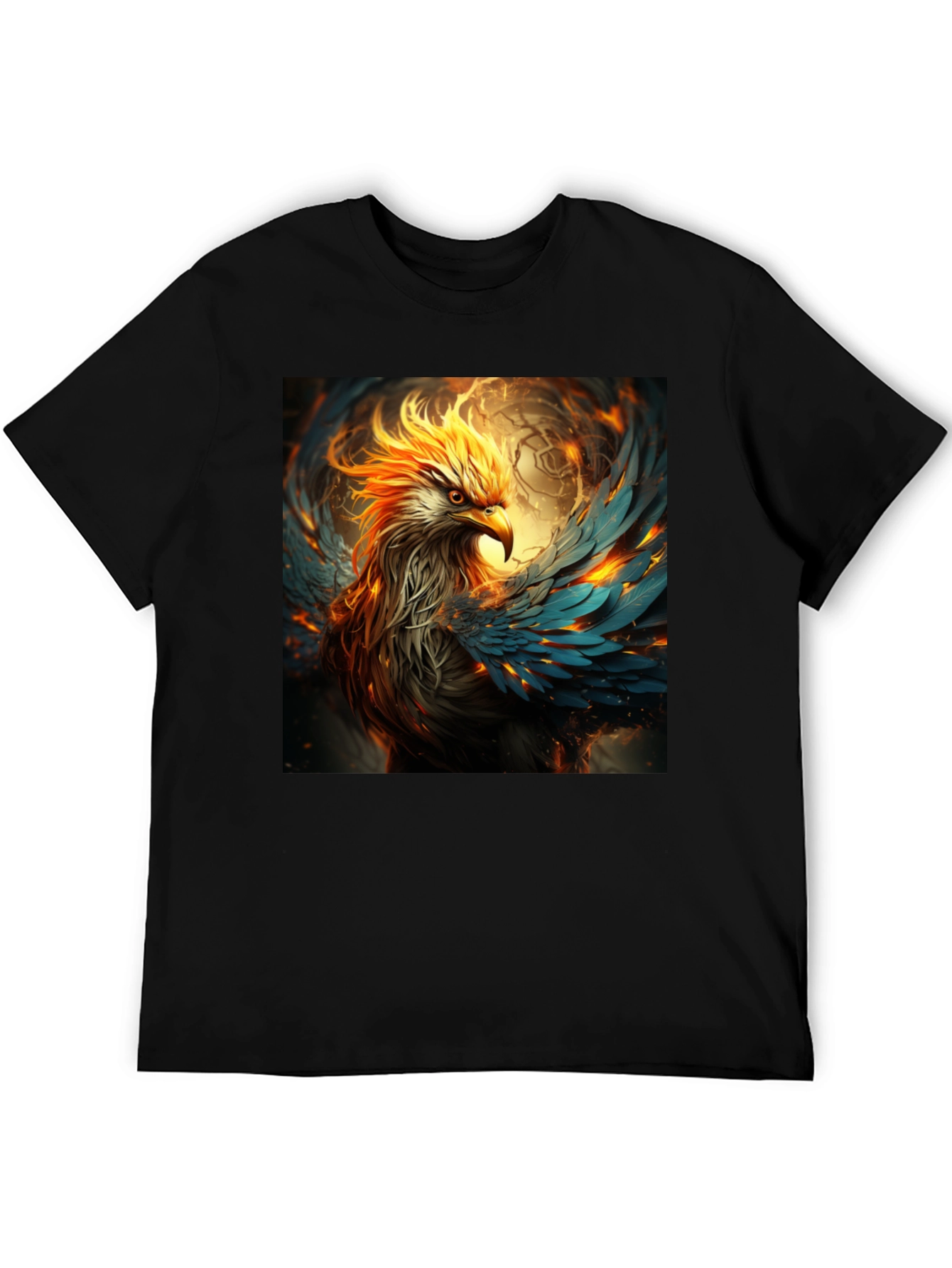 Fiery Phoenix Graphic Tee - Bold Black T-Shirt