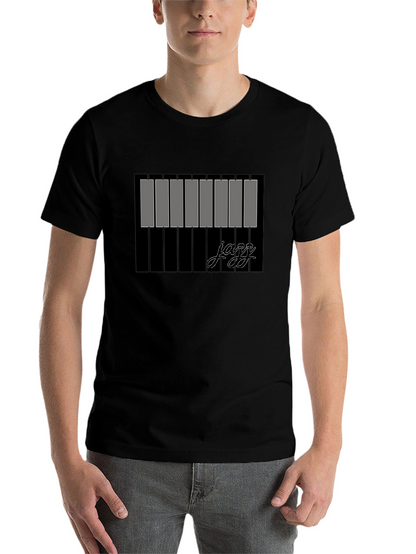 Jazz Piano Keys Graphic Black T-Shirt
