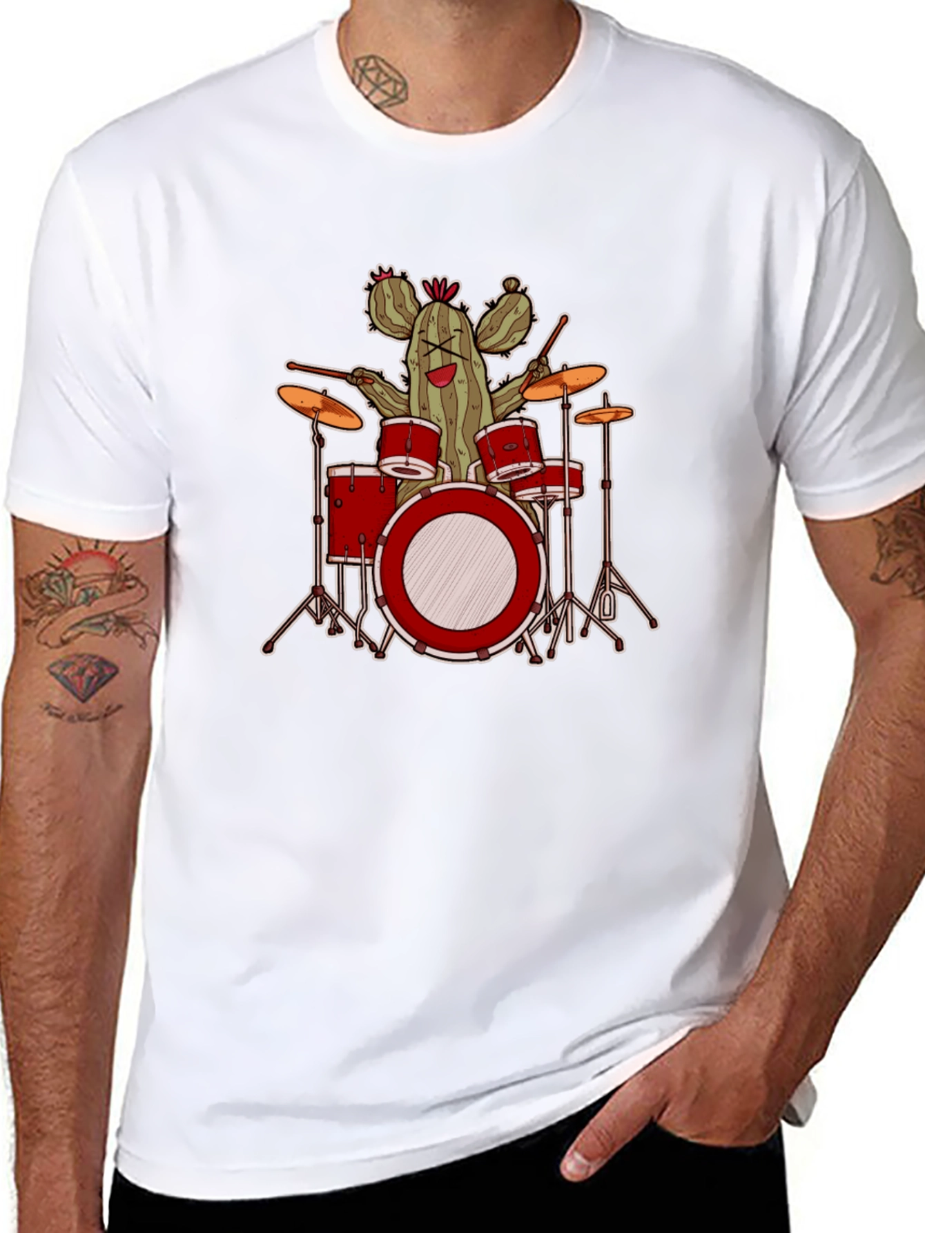 Cactus Drummer Graphic T-Shirt - Band Tee