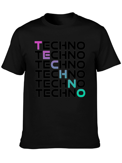 Techno Gradient T-Shirt - Bold Graphic Print