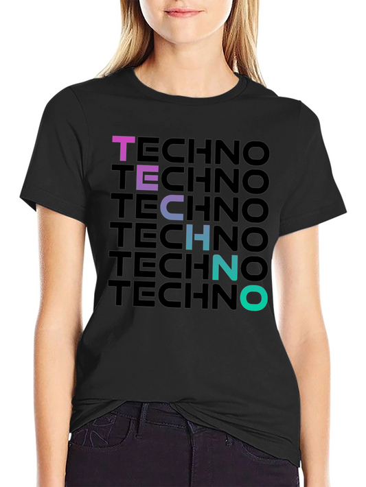 Techno Gradient T-Shirt - Bold Graphic Print
