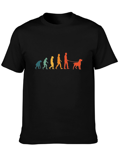 Evolution of Dog Walker T-Shirt - Black