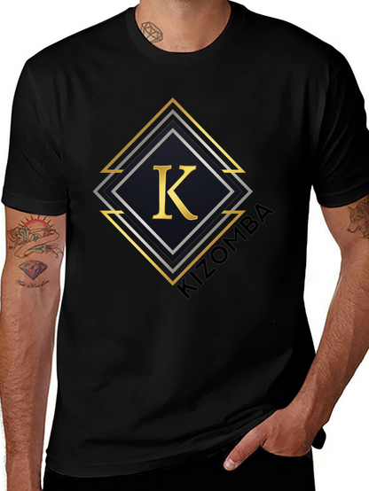 Stylish Black T-Shirt with Geometric K Design
