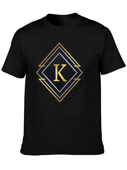 Stylish Black T-Shirt with Geometric K Design