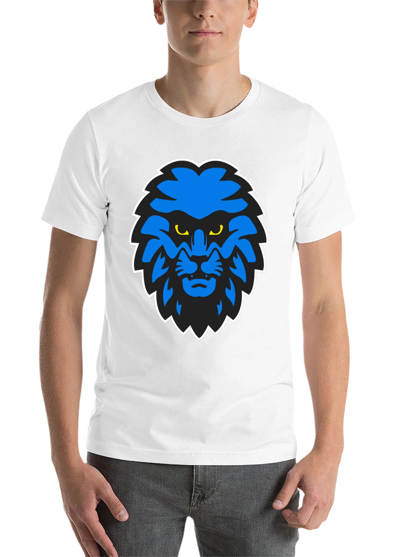 Blue Lion Graphic Black T-Shirt