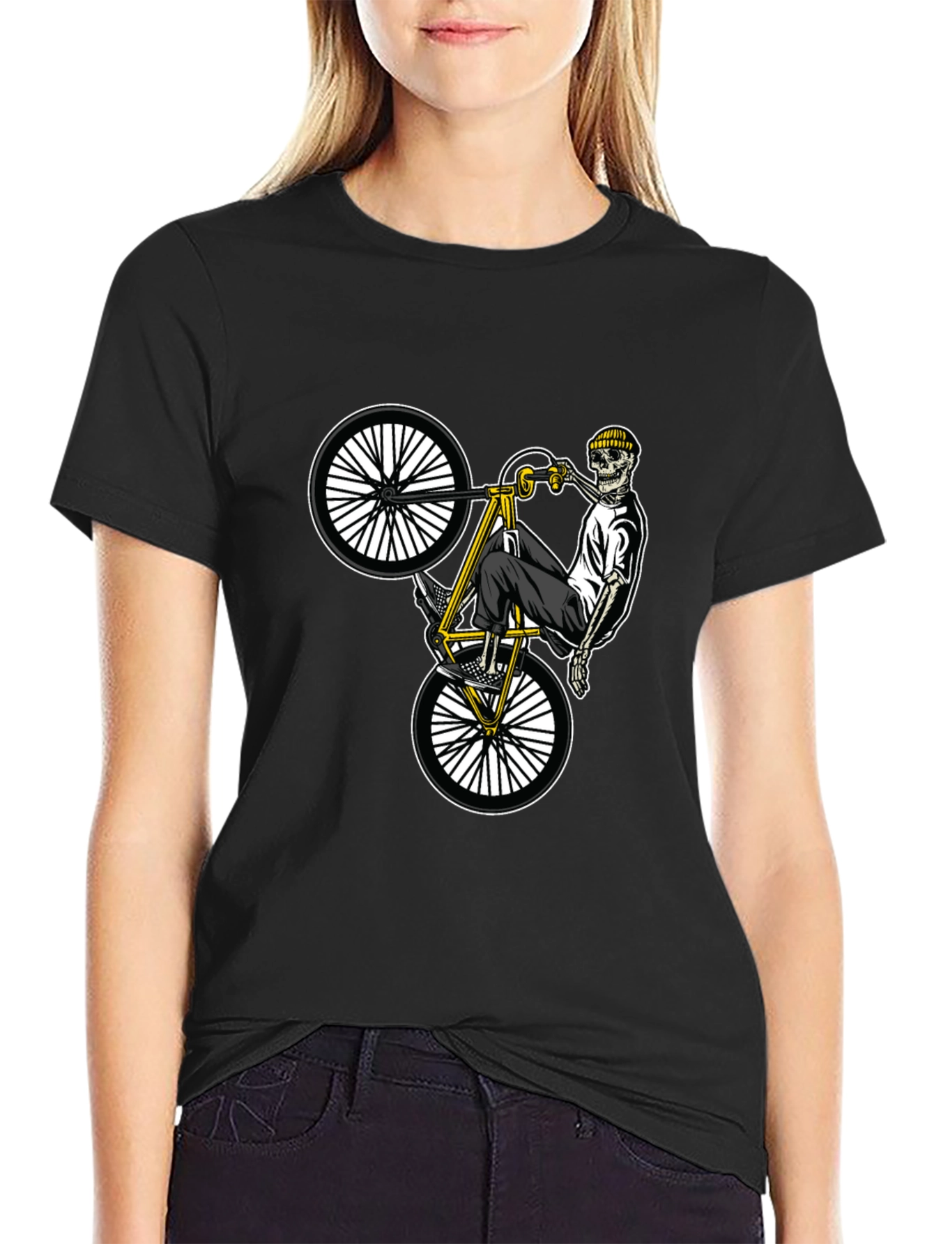 Skeleton Biker T-Shirt - Black
