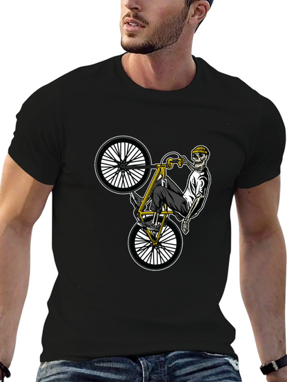 Skeleton Biker T-Shirt - Black