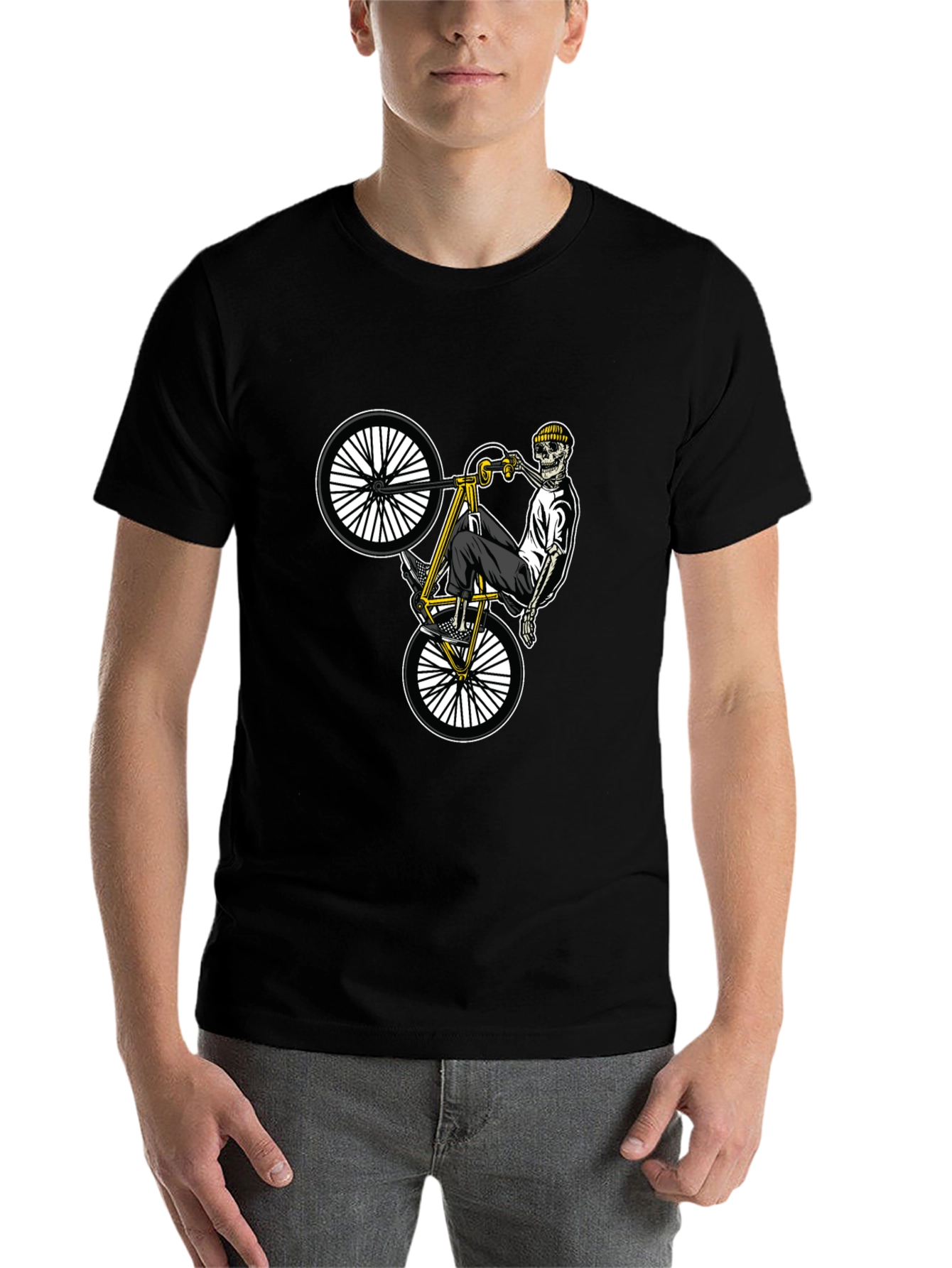 Skeleton Biker T-Shirt - Black
