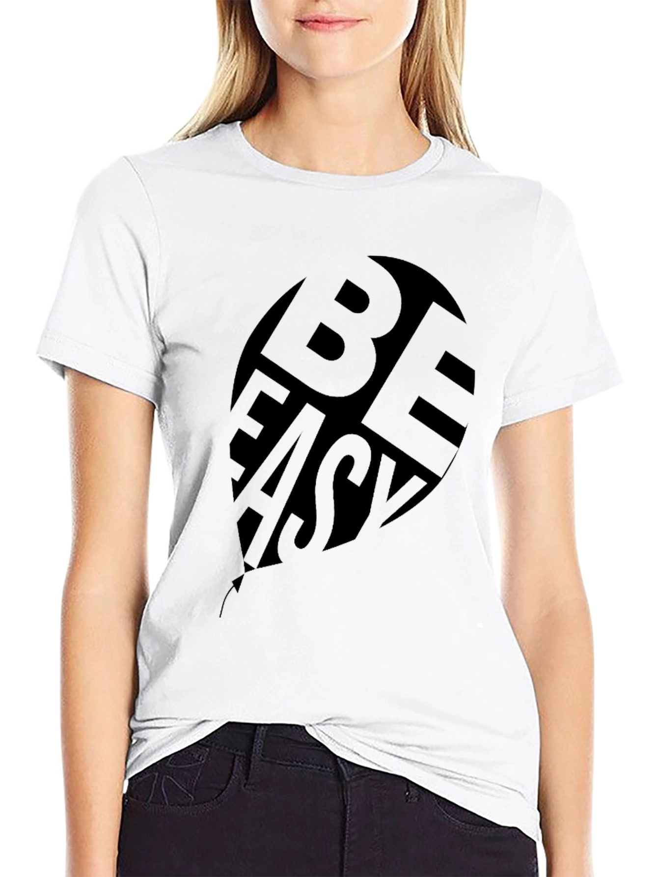 Be Easy Black Graphic Print T-Shirt
