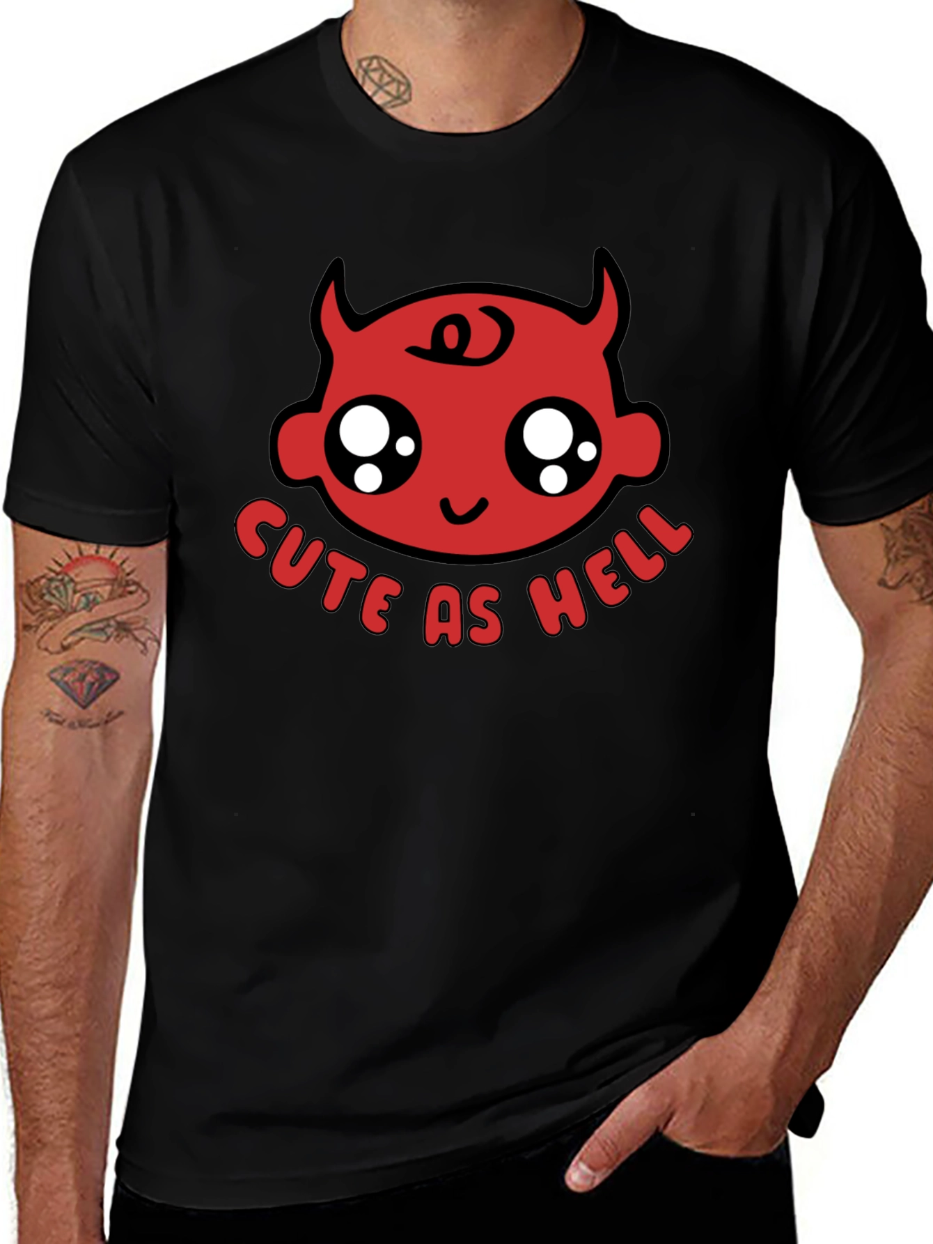 Cute as Hell Devil Baby Black T-Shirt