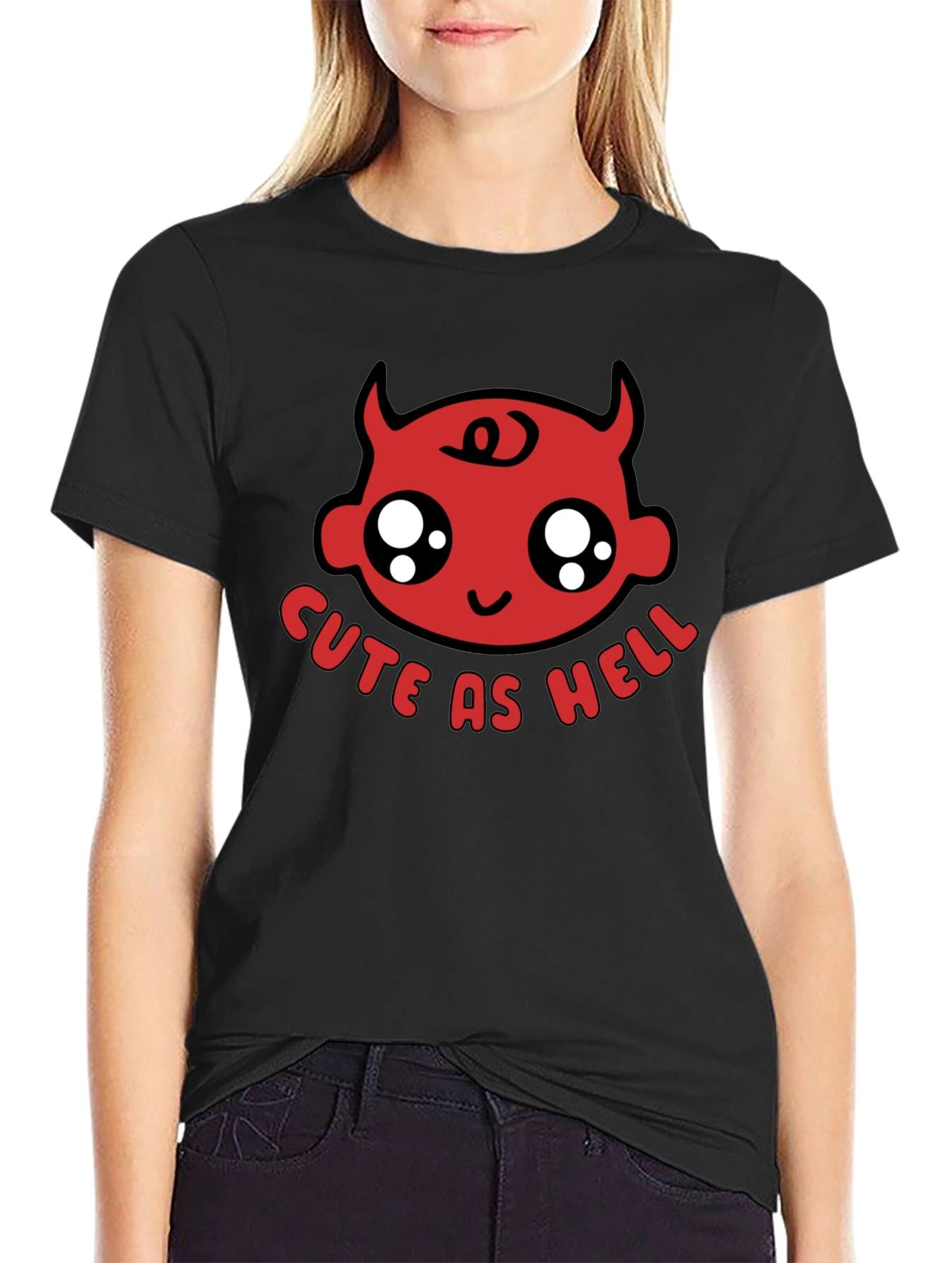 Cute as Hell Devil Baby Black T-Shirt
