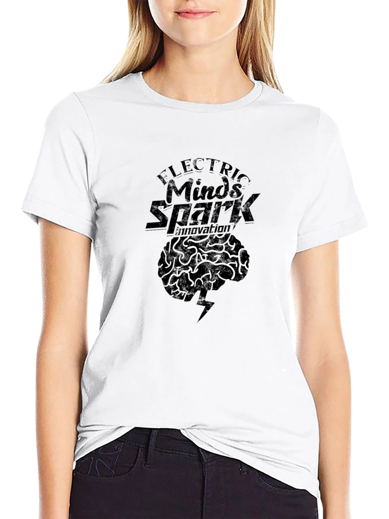 Electric Minds Spark Innovation Black T-Shirt