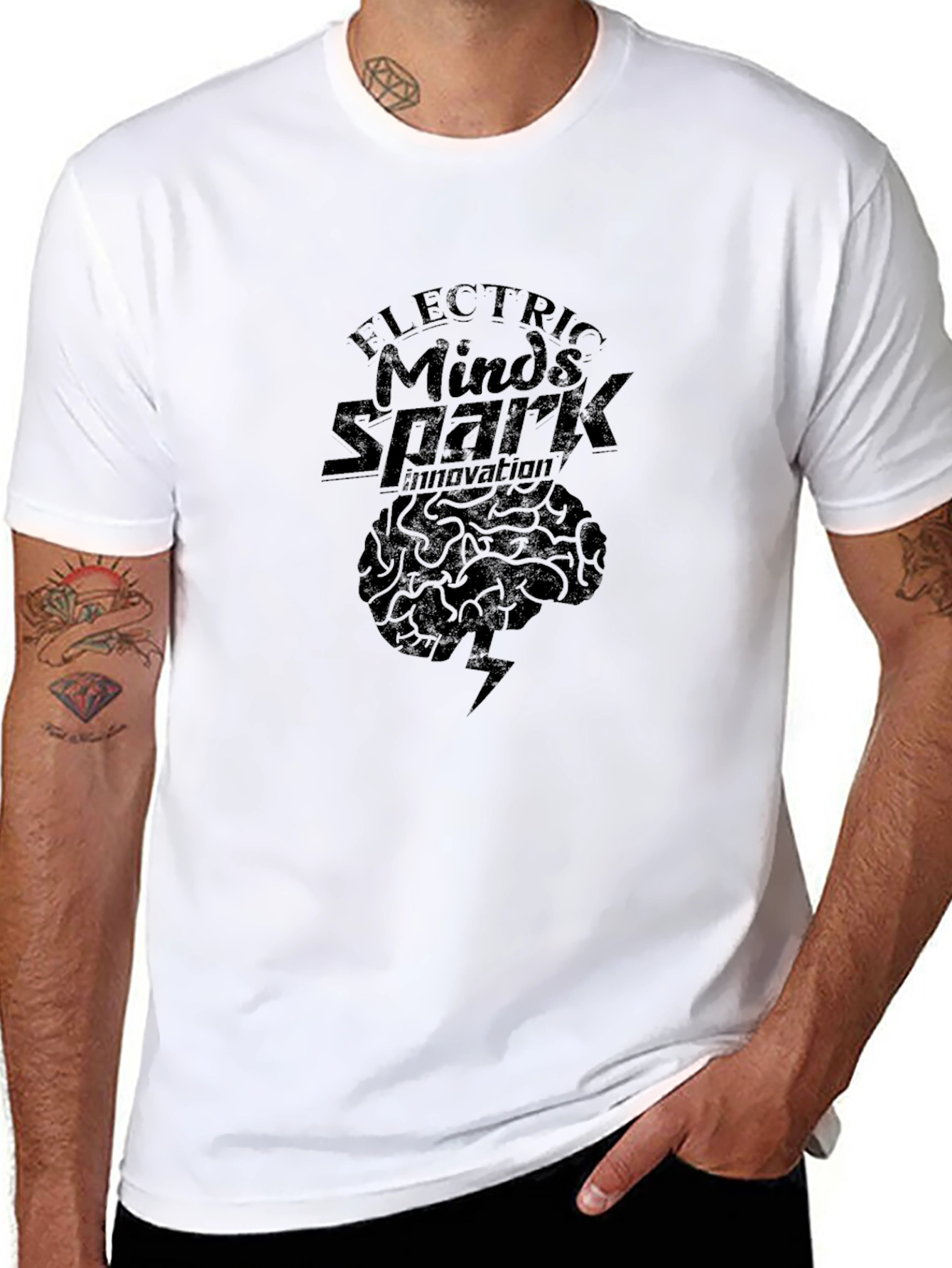 Electric Minds Spark Innovation Black T-Shirt